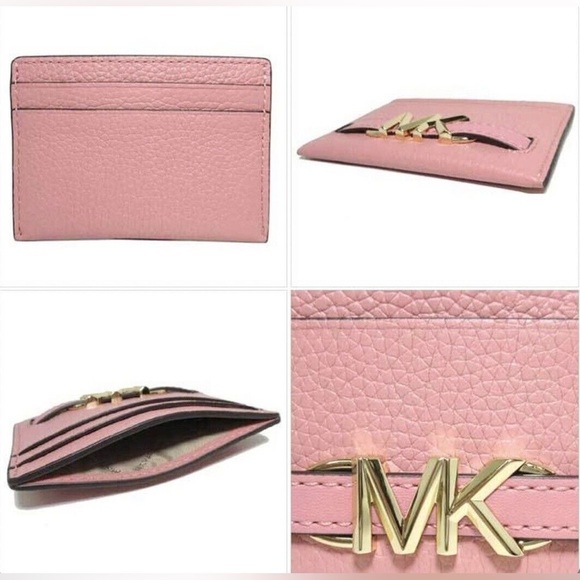 Michael Kors Reed Large Pebbled Leather Card Holder in Primrose | NEW/NWT!! 🩷🩷 - Picture 15 of 15
